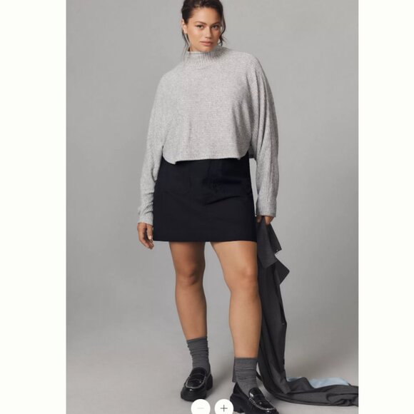 Pilcro Cozy Ribbed Turtleneck Batwing Pullover Light Grey - M - NWT - Picture 6 of 9